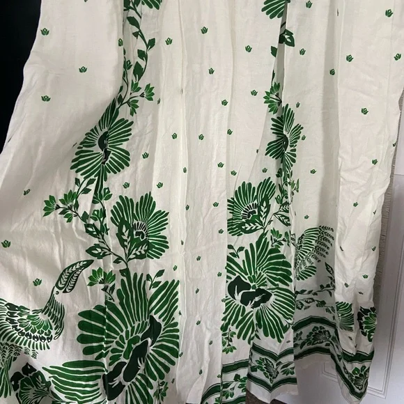 FARM Rio White Maxi Dress with Green Floral Print size small Flaw - Picture 6 of 7